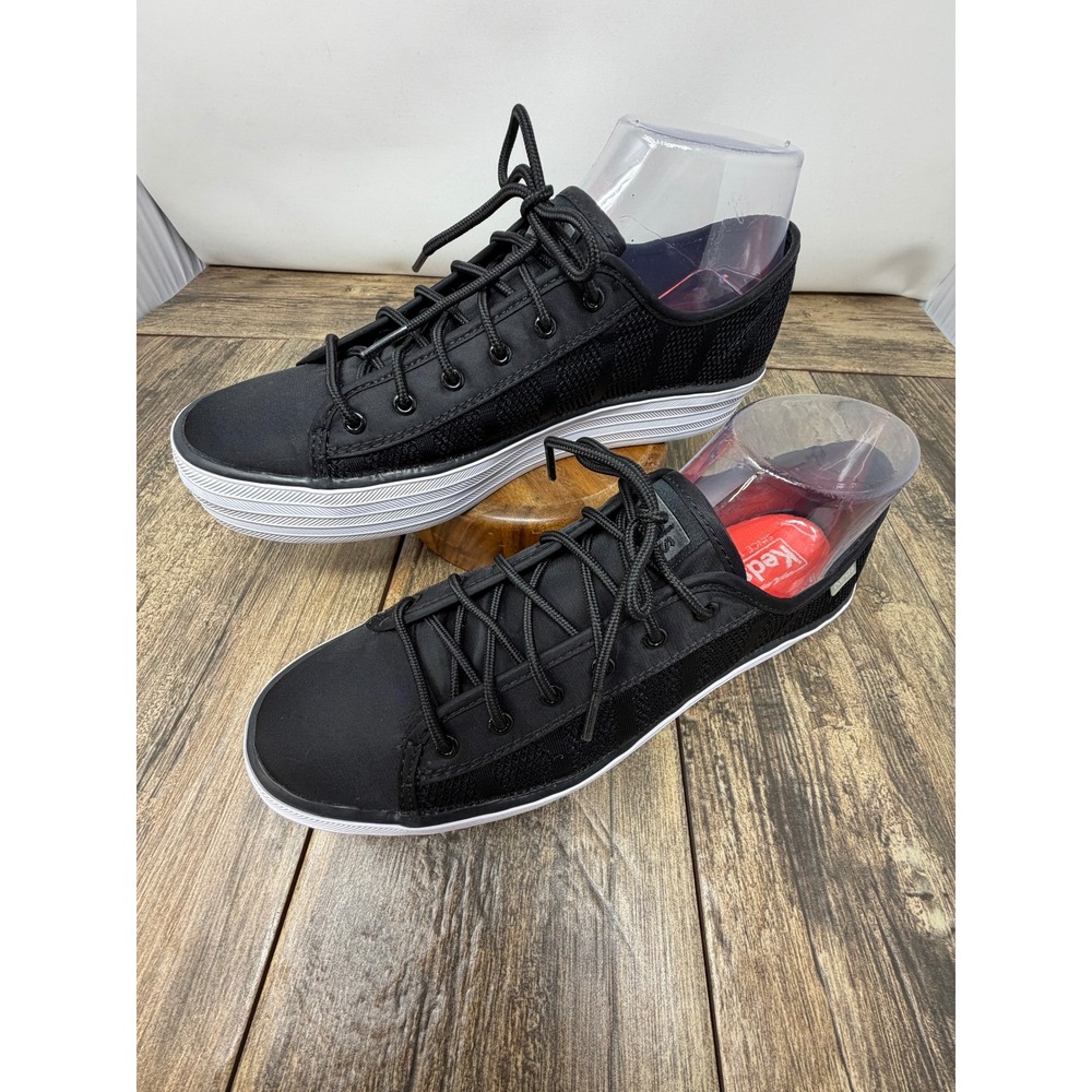 Keds Triple Kick Black Mesh Canvas Platform Sneakers WF58056M Womens 9
